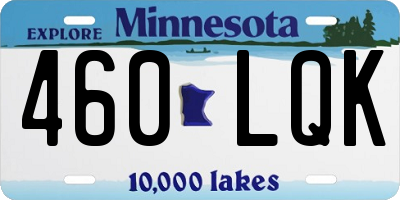 MN license plate 460LQK
