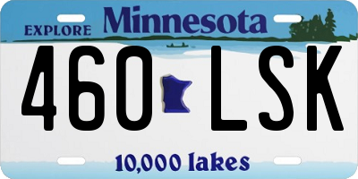 MN license plate 460LSK