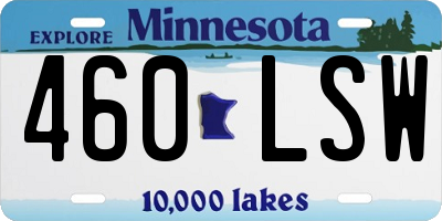 MN license plate 460LSW