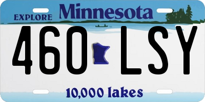 MN license plate 460LSY