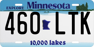 MN license plate 460LTK