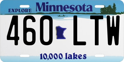 MN license plate 460LTW