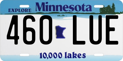 MN license plate 460LUE