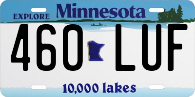 MN license plate 460LUF