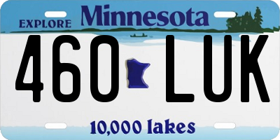 MN license plate 460LUK