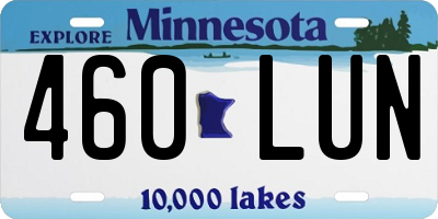 MN license plate 460LUN
