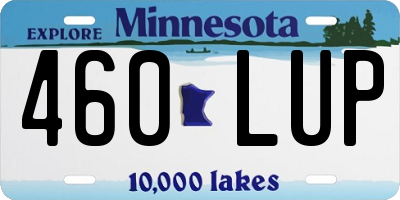 MN license plate 460LUP