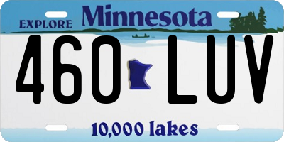 MN license plate 460LUV