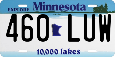 MN license plate 460LUW