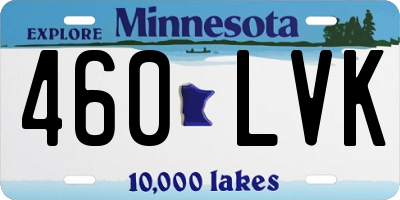 MN license plate 460LVK