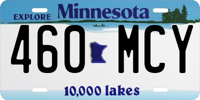 MN license plate 460MCY