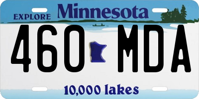 MN license plate 460MDA