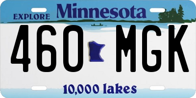 MN license plate 460MGK