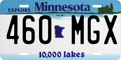 MN license plate 460MGX