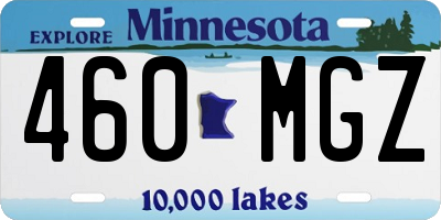 MN license plate 460MGZ