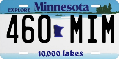 MN license plate 460MIM