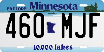 MN license plate 460MJF