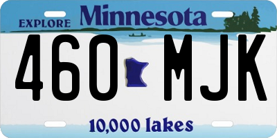 MN license plate 460MJK