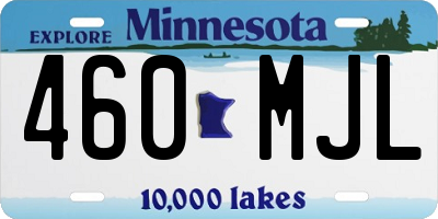 MN license plate 460MJL