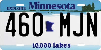 MN license plate 460MJN