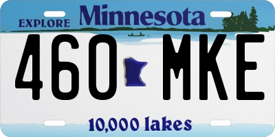 MN license plate 460MKE