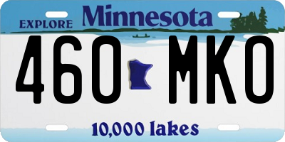 MN license plate 460MKO