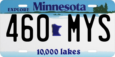 MN license plate 460MYS