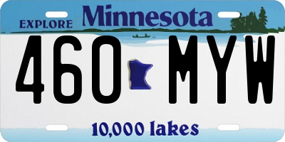 MN license plate 460MYW
