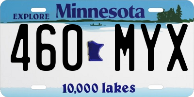 MN license plate 460MYX
