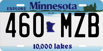 MN license plate 460MZB