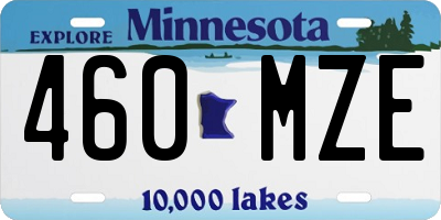 MN license plate 460MZE