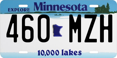 MN license plate 460MZH