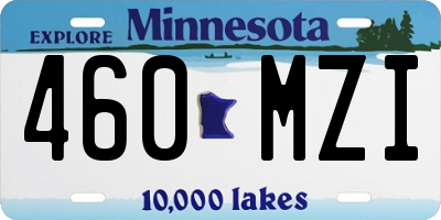 MN license plate 460MZI