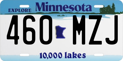MN license plate 460MZJ