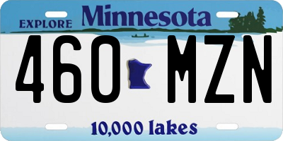 MN license plate 460MZN