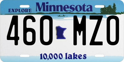 MN license plate 460MZO