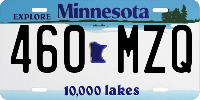 MN license plate 460MZQ