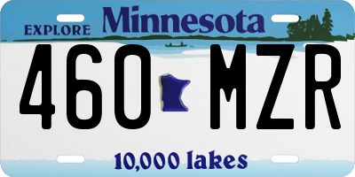 MN license plate 460MZR