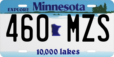 MN license plate 460MZS
