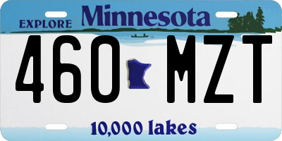MN license plate 460MZT