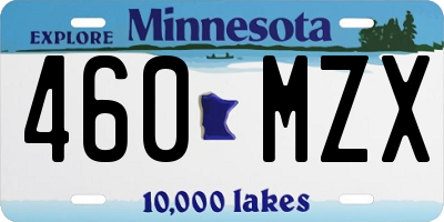 MN license plate 460MZX