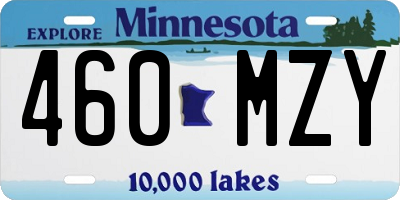 MN license plate 460MZY