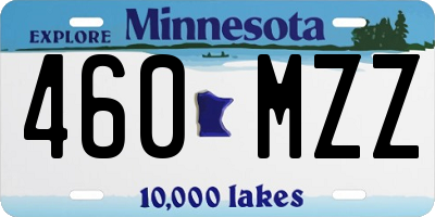 MN license plate 460MZZ