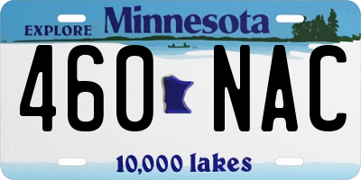 MN license plate 460NAC