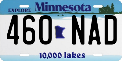 MN license plate 460NAD