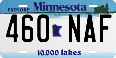 MN license plate 460NAF