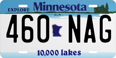MN license plate 460NAG