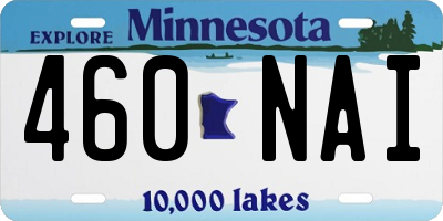 MN license plate 460NAI