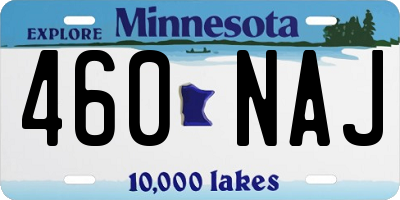MN license plate 460NAJ