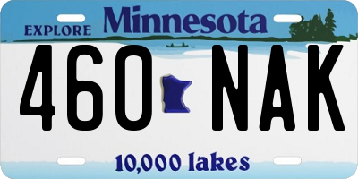 MN license plate 460NAK